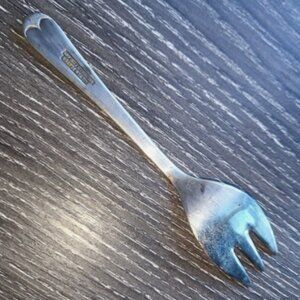 Vintage SILVER PLATED Embossed Serving Fork SHEFFIELD ENGLAND